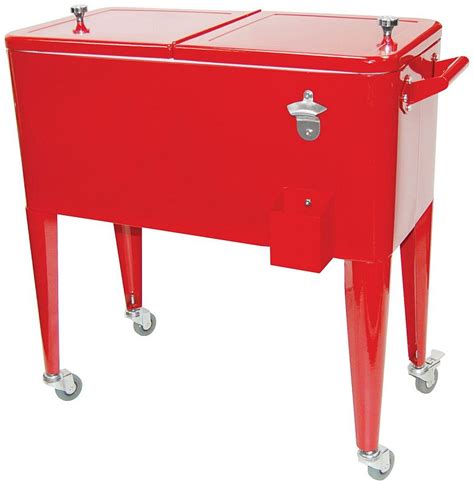 orange metal ice box on legs and wheels|Cooler With Wheels: Shop Rolling Ice Chests .